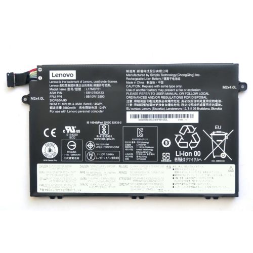 Аккумулятор для ноутбука Lenovo ThinkPad E580 L17M3P51, 4080mAh (45Wh), 3cell, 11.1V, Li-ion (A47902)