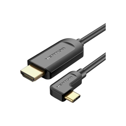 Кабель мультимедийный USB-C 3.1 to HDMI 1.5m 90° 4K 60 Гц PVC Black Vention (CGVBG)