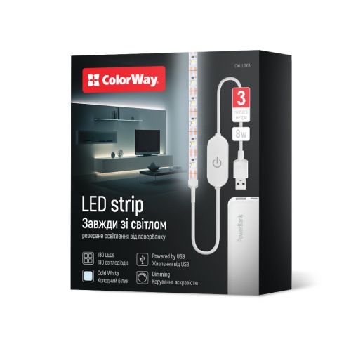 Світлодіодна стрічка ColorWay LED  3м з живленням від USB (CW-LD03)