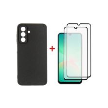 Чехол для мобильного телефона Dengos Kit Samsung Galaxy A26 Carbon + 2 pcs glass (Black) (DG-CTG2P-08)