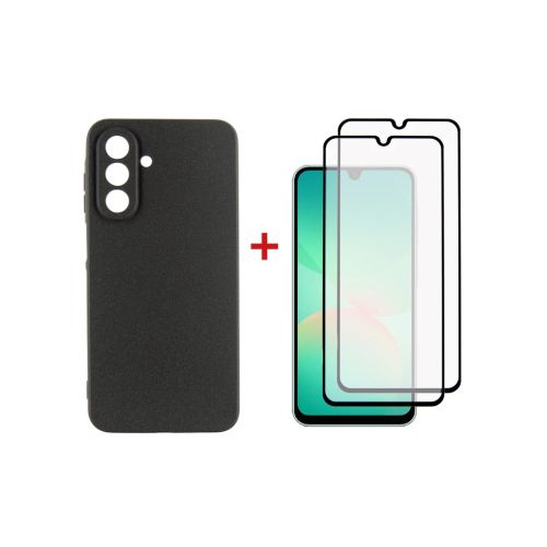 Чехол для мобильного телефона Dengos Kit Samsung Galaxy A26 Carbon + 2 pcs glass (Black) (DG-CTG2P-08)