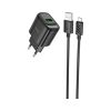 Зарядное устройство HOCO C140A Smart USB QC3.0 + USB to cable Micro Black (6942007627801) - Изображение 1