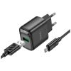 Зарядное устройство HOCO C140A Smart USB QC3.0 + USB to cable Micro Black (6942007627801) - Изображение 2