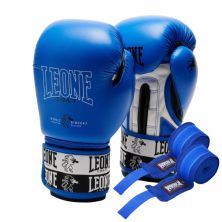 Боксерские перчатки Leone GN208 Iconic Blue 10 унцій (GN208_Blue_10oz)