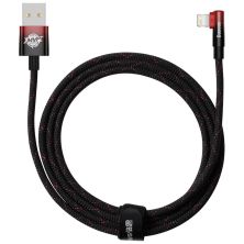 Дата кабель USB 2.0 AM to Lightning 2.0m 2.4A 90° corner black/red Baseus (CAVP000120) Дата кабель USB 2.0 AM to Lightning 2.0m 2.4A 90° corner black/red Baseus (CAVP000120)