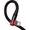 Дата кабель USB 2.0 AM to Lightning 2.0m 2.4A 90° corner black/red Baseus (CAVP000120) - Изображение 3