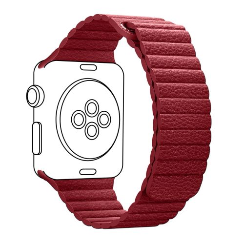Ремешок для смарт-часов Armorstandart Leather Loop для Apple Watch 49/46/45/44/42 (Series 1-3) Red (ARM45824)