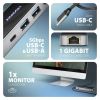 Концентратор AXAGON USB-C to 2xUSB-A + 1xUSB-C + HDMI + RJ45 + PD100W 0.2m grey (HMC-6GLN) - Зображення 1