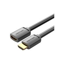 Кабель мультимедийный HDMI M to HDMI F 1.0m V2.0 4K60Hz PVC black Vention (AHCBF)