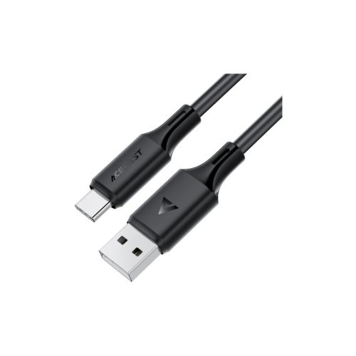 Дата кабель USB 2.0 AM to USB-C 1.2m 3A 60W silicone black Acefast (6974316284178)