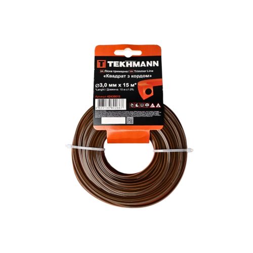Жилка косильна Tekhmann Квадрат з кордом 3,0 мм × 15 м (42430015)