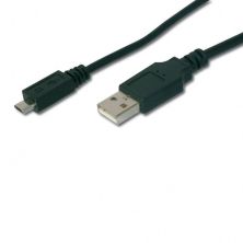 Дата кабель USB 2.0 AM to Micro 5P 1.8m Digitus (AK-300127-018-S)