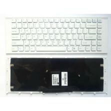 Клавиатура ноутбука Sony VPC-EA Series белая с белой рамкой RU (148792471/V081678F/550102L13-203-G/V2)
