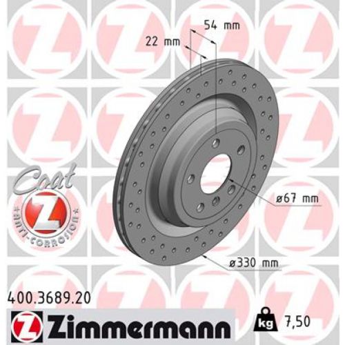 Тормозной диск ZIMMERMANN 400.3689.20