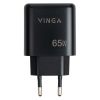 Зарядное устройство Vinga GaN 65W PD+QC 2C1A ports Wall Charger (VCPCHCCA65B) - Изображение 3