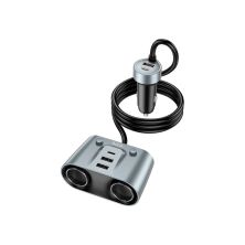 Зарядное устройство HOCO Z51 Establisher 2xUSB, USB Type-C Metal Gray (6942007600439)