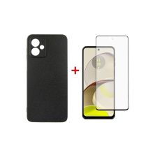 Чохол до мобільного телефона Dengos Kit for Motorola G14 case + glass (Black) (DG-KM-48)