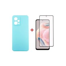 Чехол для мобильного телефона Dengos Xiaomi Redmi Note 12 5G Case + Glass (Ice blue) (DG-KM-84)