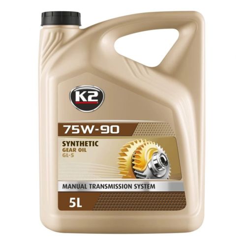 Трансмісійна олива K2 Synthetic Gear Oil GL-5 75W-90 5 л (O5565E)