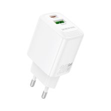 Зарядний пристрій BOROFONE BN27 Fuente 1xUSB-C PD20W + 1xUSB QC3.0 White (6941991120268) Зарядний пристрій BOROFONE BN27 Fuente 1xUSB-C PD20W + 1xUSB QC3.0 White (6941991120268)