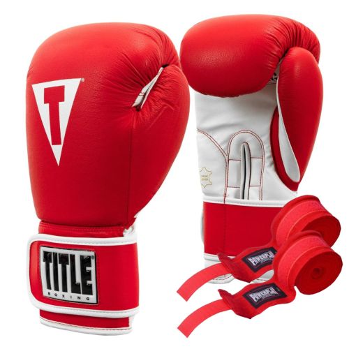 Боксерські рукавички Title Boxing Pro Style Leather Gloves3.0 Red/White 14 oz (TVVTG3 14 RD/WH)