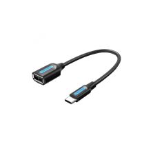 Переходник OTG USB 2.0 AF to USB-C 0.15m black VENTION (CCSBB)