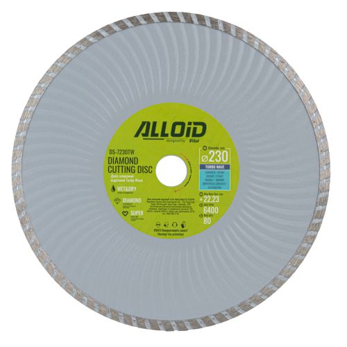 Круг відрізний Alloid алмазний, Turbo Wave, 230мм (DS-7230TW)