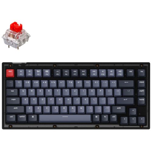 Клавіатура Keychron V1 84 Key QMK Gateron G PRO Red Hot-Swap RGB Frosted Black (V1A1_KEYCHRON)