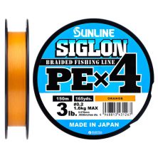 Шнур Sunline Siglon PE н4 150m 0.2/0.076mm 3lb/1.6kg Помаранч (1658.09.26)