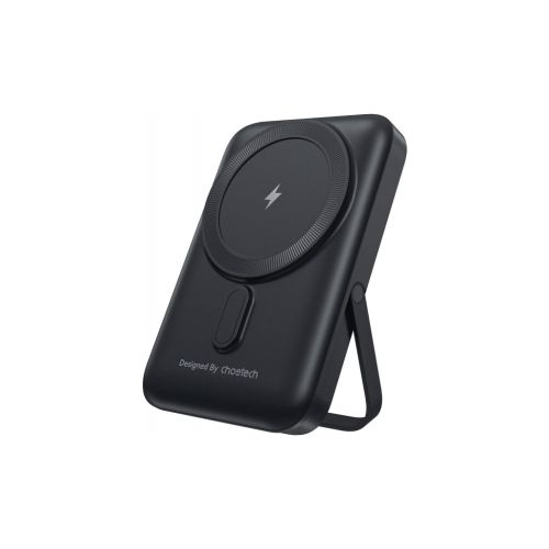 Батарея універсальна Choetech Magnetic Wireless 10000mAh 20W, PD, Qi-15W, USB-C In/Out, with holder, Black (B743-CCBK)