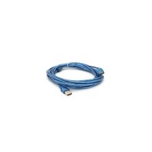 Дата кабель USB 2.0 AM/AF 5.0m ferrite transparent blue Voltronic (YT-AM/AF-5.0TBL)