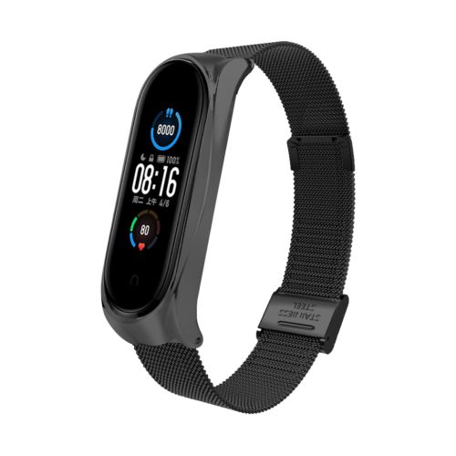 Ремешок для фитнес браслета BeCover Metal для Xiaomi Mi Smart Band 8 Black (709357)