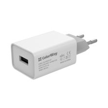 Зарядное устройство ColorWay 1USB AUTO ID 2A (10W) (CW-CHS012-WT)