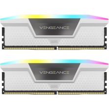 Модуль памяти для компьютера DDR5 32GB (2x16GB) 6000 MHz Vengeance RGB White Corsair (CMH32GX5M2B6000C30W)