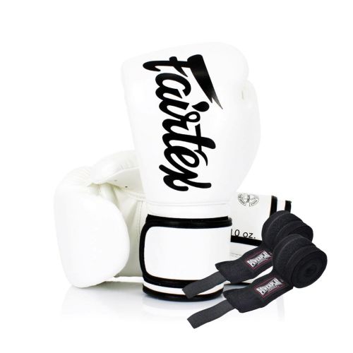 Боксерские перчатки Fairtex BGV14 White 14 унцій (бинти в комплекті) (BGV14_14oz_White)