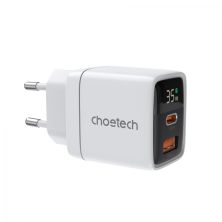 Зарядний пристрій Choetech 1xUSB + 1xUSB-C PD35W with display white (PD6052-EU-WH) Зарядний пристрій Choetech 1xUSB + 1xUSB-C PD35W with display white (PD6052-EU-WH)