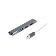 Концентратор Maxxter USB-C to 1xUSB 3.0 + 1xUSB 2.0 + 2xUSB-C (HU3C-4P-03)