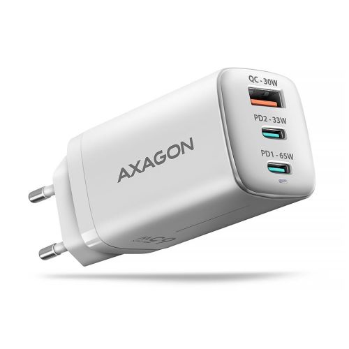 Зарядное устройство AXAGON 1xUSB + 2xUSB-C 65W QC4+ PD3.0 PPS white (ACU-DPQ65W)