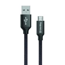 Дата кабель USB 2.0 AM to Micro 5P 1.0m black ColorWay (CW-CBUM002-BK)