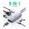 Концентратор Ugreen USB3.0 Type-C to USB 3.0x3/HDMI/VGA/RJ45/SDTF/PD CM179 gray (40873) - Зображення 1