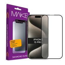 Стекло защитное MAKE Apple iPhone 15 Pro (MGF-AI15P)
