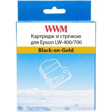 Лента для принтера этикеток WWM для Epson LW-400/700 18mm х 8m Black-on-Gold (WWM-SM18Z)