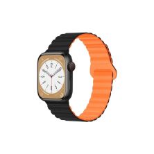 Ремешок для смарт-часов Drobak Silicone Magnetic Link для Apple Watch All Series Ultra 2 49/45/44/42mm Black Orange (898930)