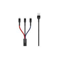 Дата кабель USB 2.0 AM to Lightning + Micro 5P + USB-C 1.2m black XO (XO-NB54-3in1) Дата кабель USB 2.0 AM to Lightning + Micro 5P + USB-C 1.2m black XO (XO-NB54-3in1)