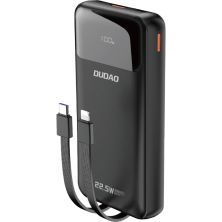 Батарея універсальна Dudao K15Pro 20000mAh PD/22.5W, QC, with built-in cables, Black (6977196682430)