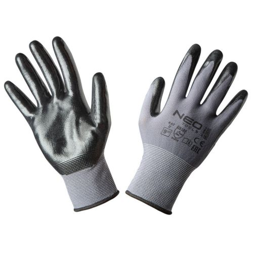 Захисні рукавиці Neo Tools робочі, нейлон з покриттям нітрил, р. 9 (97-616-9)