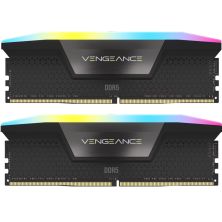 Модуль пам'яті для комп'ютера DDR5 64GB (2x32GB) 6600 MHz Vengeance RGB Black Corsair (CMH64GX5M2B6600C32)