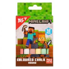 Крейда Yes кольорова Minecraft 12 шт кругла (400514)