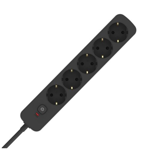 Мережевий фільтр живлення ColorWay CCA-3G1MM 5 розеток, 3m Black (CW-PSEA1053BK)