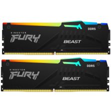 Модуль пам'яті для комп'ютера DDR5 32GB (2x16GB) 5600 MHz FURY Beast RGB Kingston Fury (ex.HyperX) (KF556C40BBAK2-32)